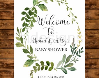Greenery Baby Shower Decorations Etsy