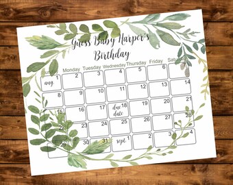 Shower De Bebe Calendrier Etsy