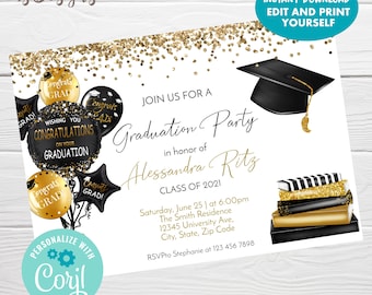 Download Graduation Invitation Svg Etsy
