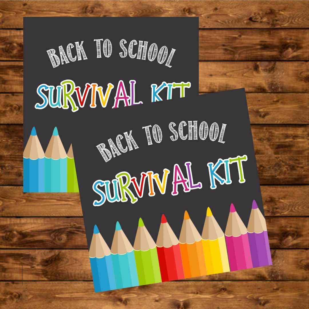 Back to School Survival Kit Printable Gift Tag, Instant Download ...