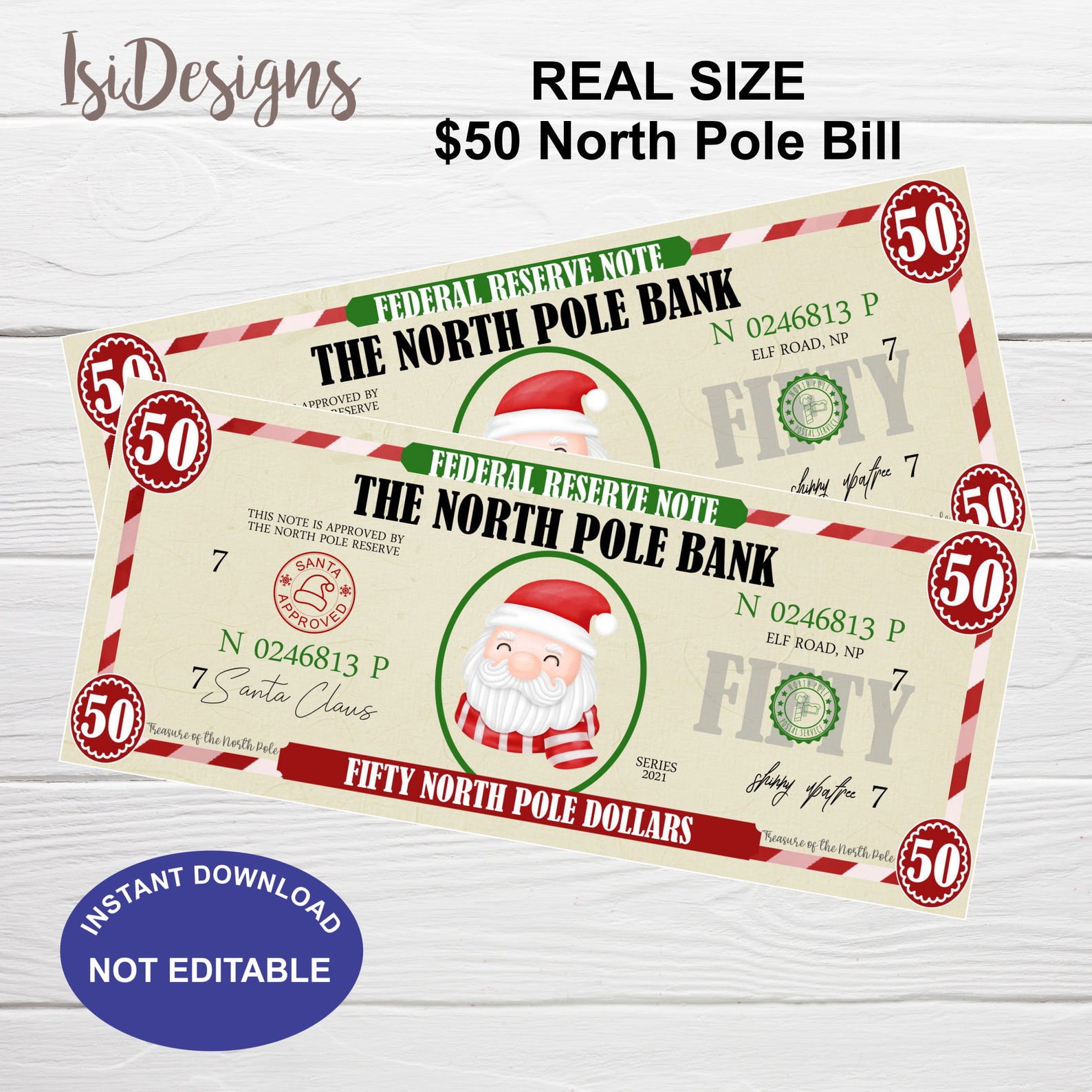 Printable North Pole Money Instant Download Holiday Santa - Etsy Ireland
