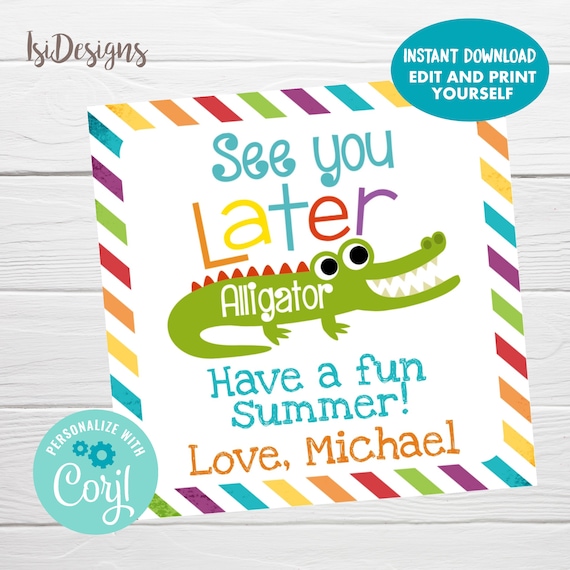 Last Day Of School Editable Favor s See You Later Gift Etsy