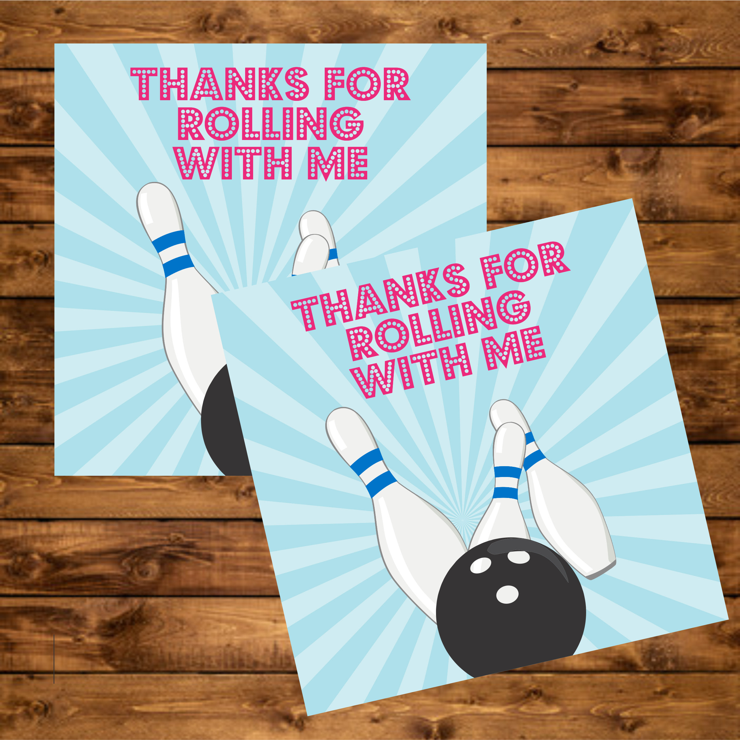 Bowling favor tag birthday party printable favor tag Instant | Etsy