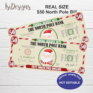 PRINTABLE Santa Claus Money Bundle, Stocking Stuffer, Christmas Cash ...