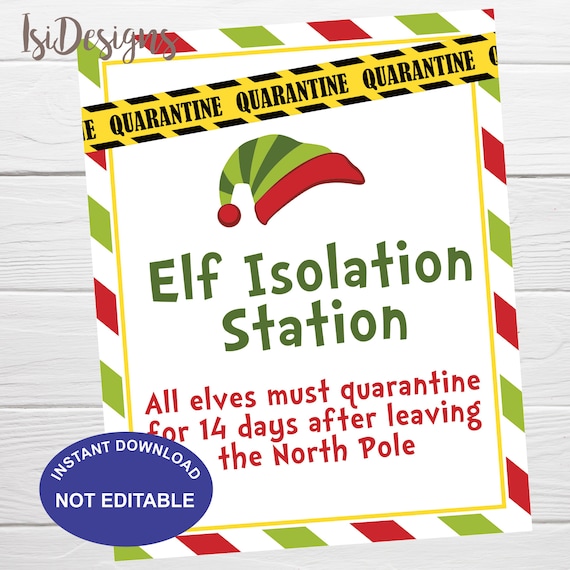 elf-quarantine-isolation-station-sign-instant-download-social