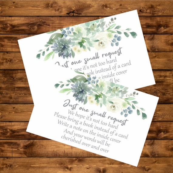 Baby Shower Invite Insert Instant Download Bring A Book Instead Of