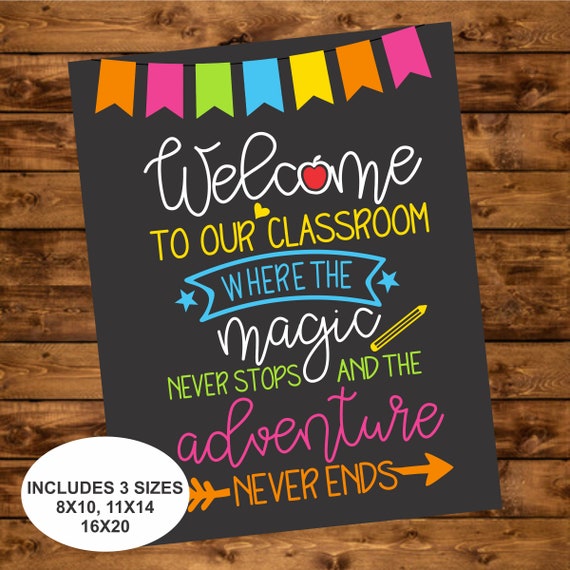 Welcome To Our Classroom Sign Instant Download Back To School Class Signs Printable Chalkboard Inspirations Quotes By Isi Designs Catch My Party