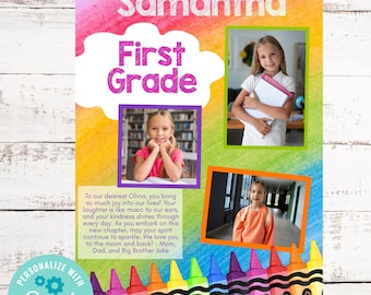 Kindergarten Yearbook Ad Template, Editable Full Page, Personalized School Yearbook Page, School Photo Collage, Yearbook Page Edit in Corjl
