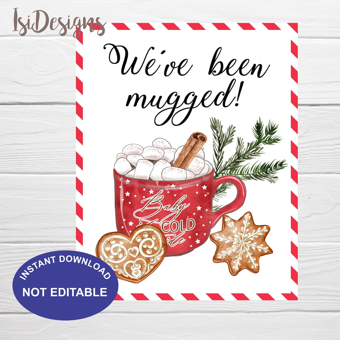 You&rsquo;ve Been Mugged Printable Christmas Set Instant | Etsy