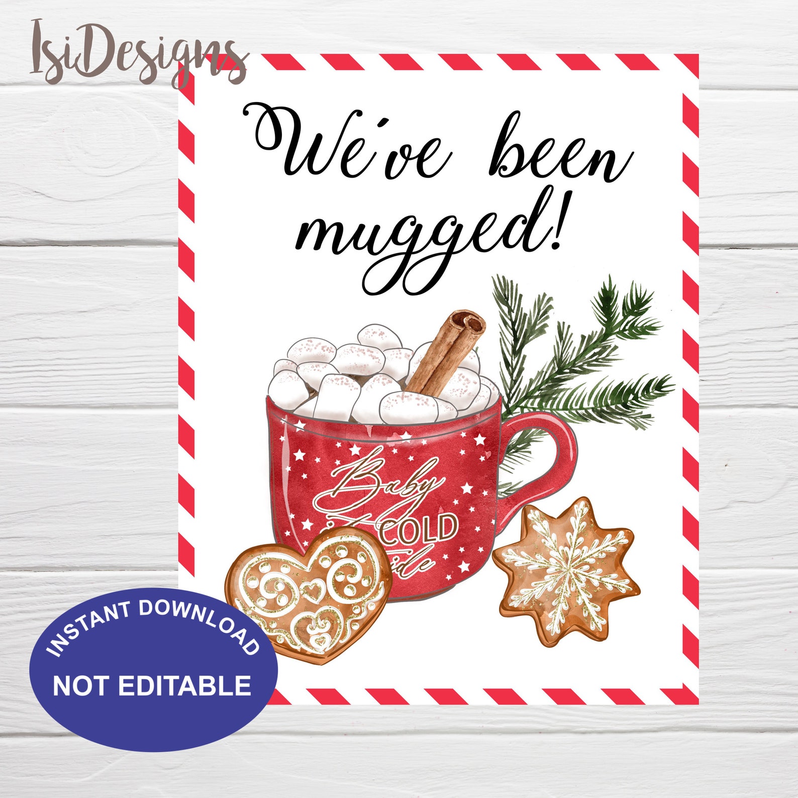 You ve Been Mugged Printable Christmas Set Instant Etsy