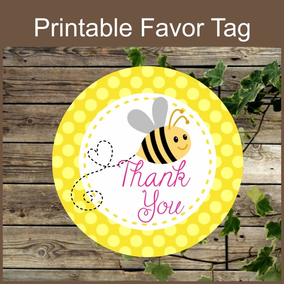 Bee Printable Favor Instant Download Yellow Bumble Bee Favor Bee Cupcake Toppers Bee Thank You s By Isi Designs Catch My Party