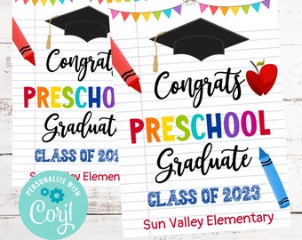 Preschool Graduation Favor Tag, Instant Download, Editable Gift Tag, Last day of School, Kindergarten Graduation Tags, End of Year Favor Tag