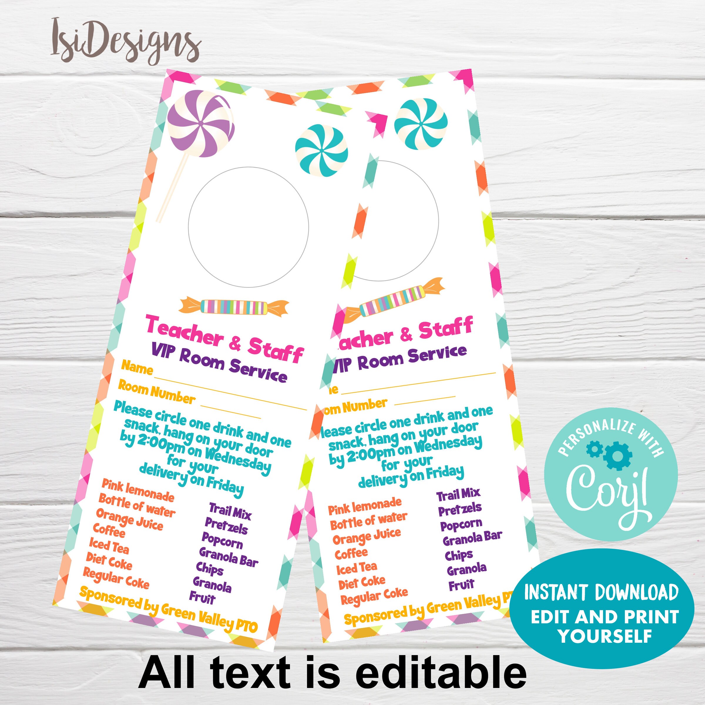 Editable Teacher Appreciation Week Set - Sweet Candy Theme - Instant ...