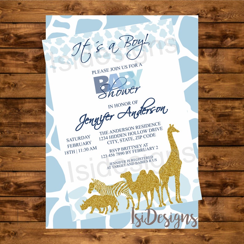 etsy safari baby shower invitations