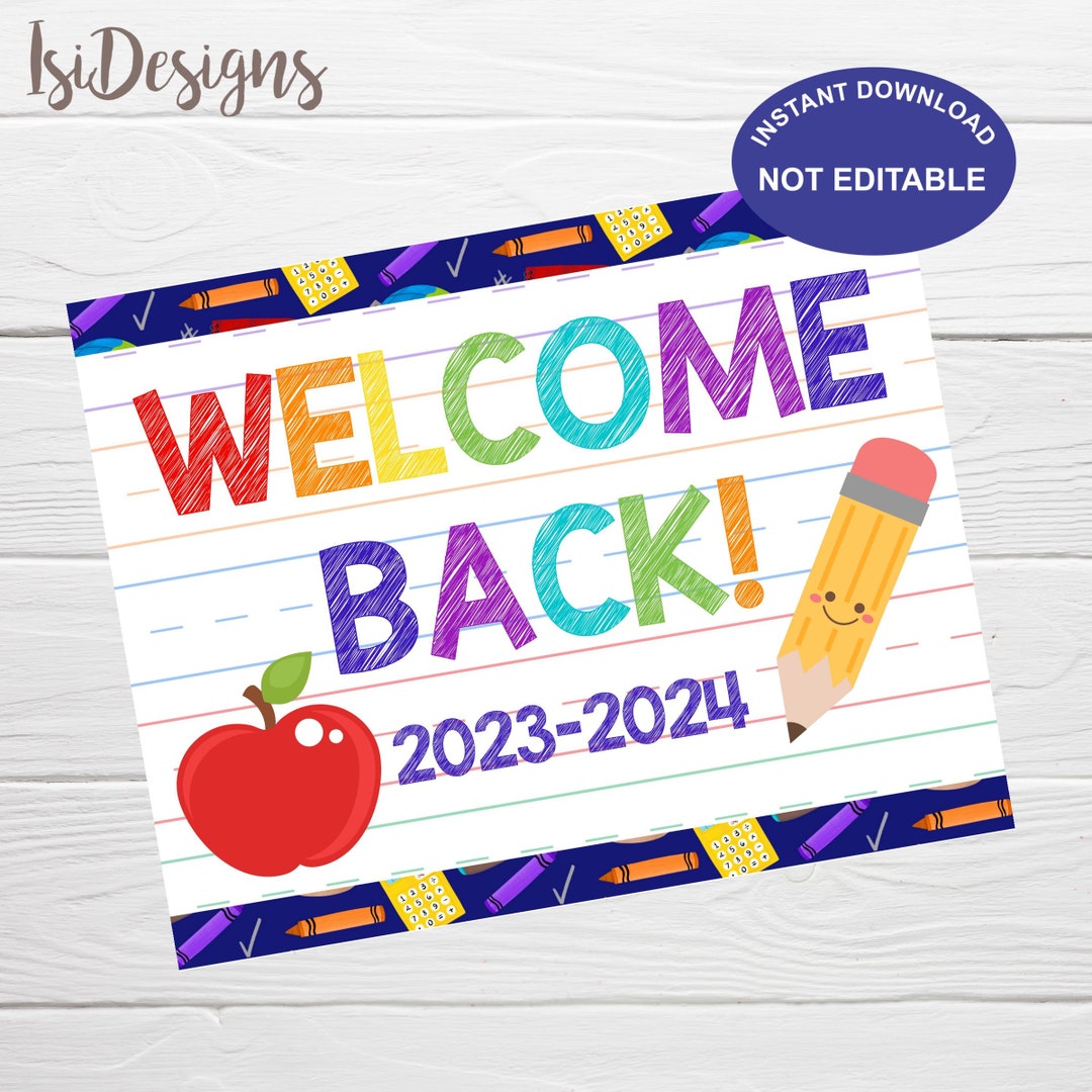 Back Printable Sign, Back to School Banner, Instant Download