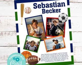 Editable Yearbook Ad, Full Page Elementary Photo Collage, Graduation Tribute, Preschool Kindergarten Graduation Announcement Download