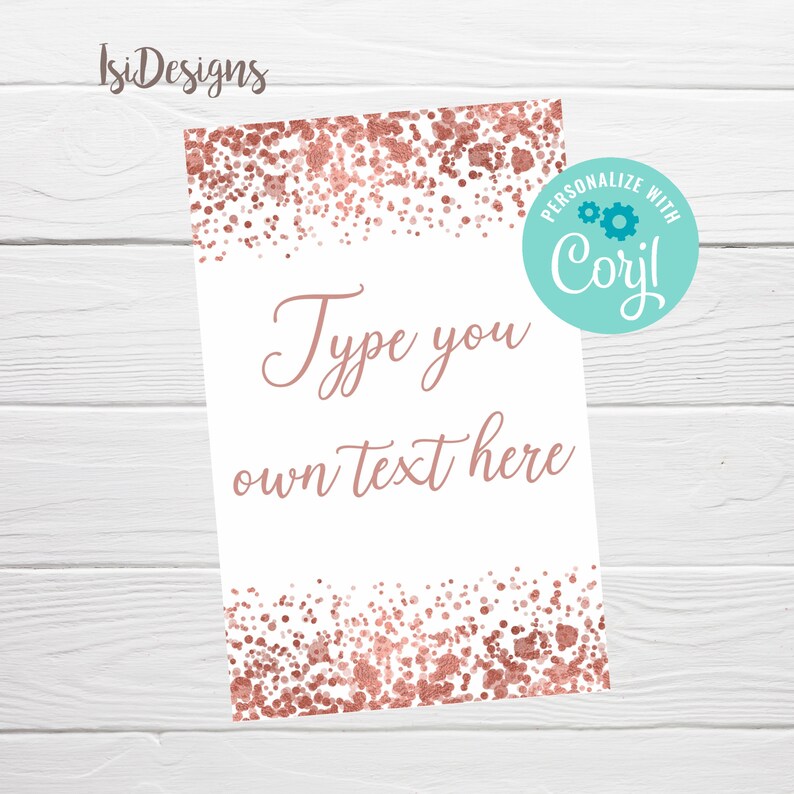 Editable Rose Gold Wine Label Instant Download Rose Gold Etsy