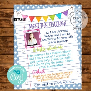 Editable Meet the Teacher, Welcome Students, Back to School, Open House, Teacher Templates, School Newsletter, Meet the Teacher Flyer