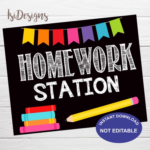 homework area sign