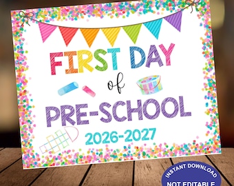 Preschool Welcome Back Sign 2026-2027 Printable JPEG