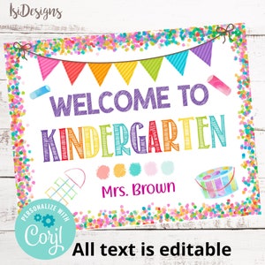 Classroom Welcome Sign, Editable Classroom Decor, Printable Back To School Wall Art Door . Kindergarten Preschool Pre-K Welcome Sign