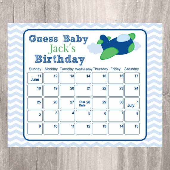Printable Guess Baby s Birthday Personalized Plane Blue Baby Shower printable-guess-baby-s-birthday-personalized-plane-blue-baby-shower