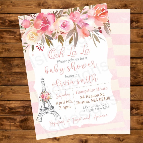 Paris Baby Shower Invitation French Baby Shower Invite Eiffel Paris Baby Shower Invitation French Baby Shower Invite Eiffel