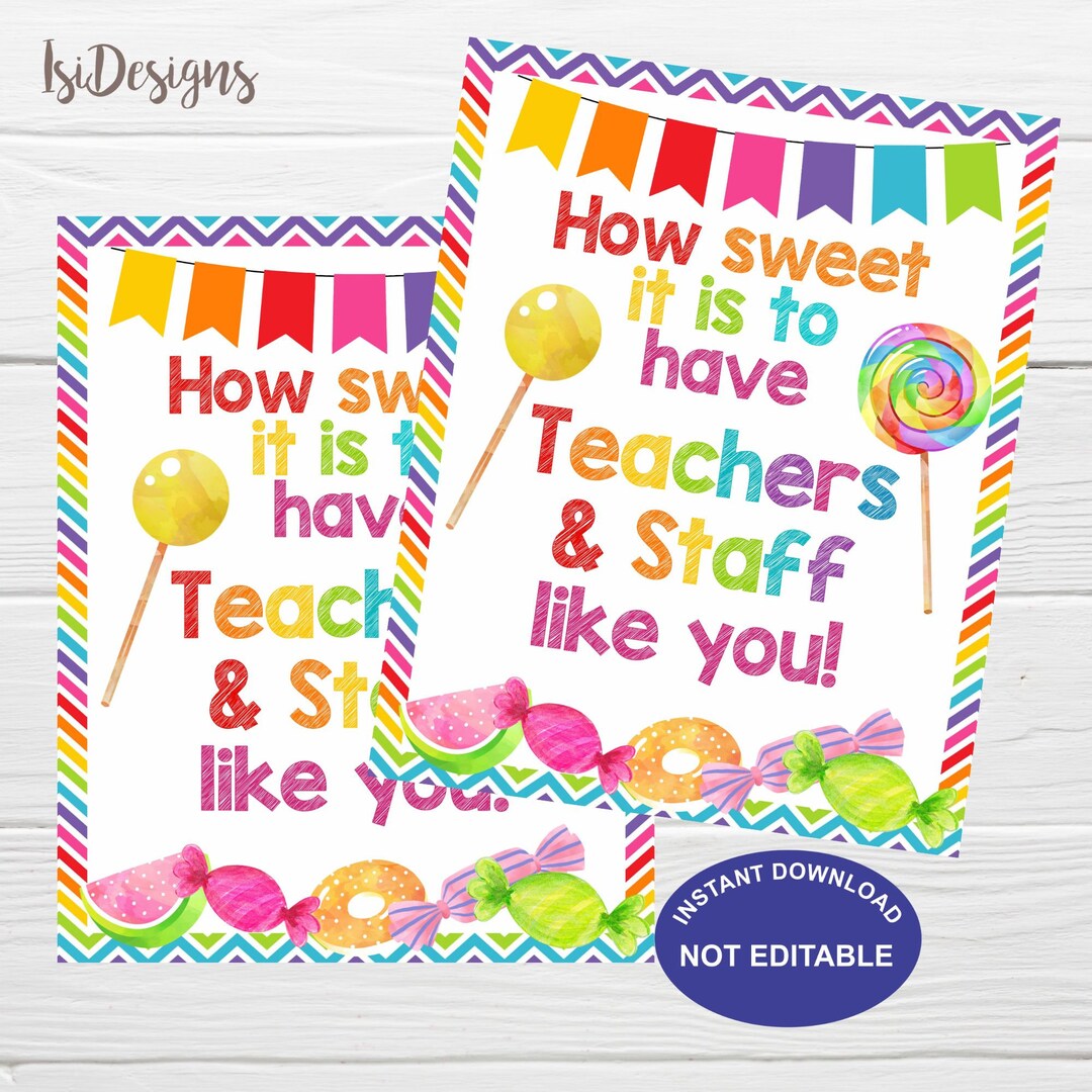 Teacher Appreciation Gift Tag How Sweet It Is To Be Taught By You 