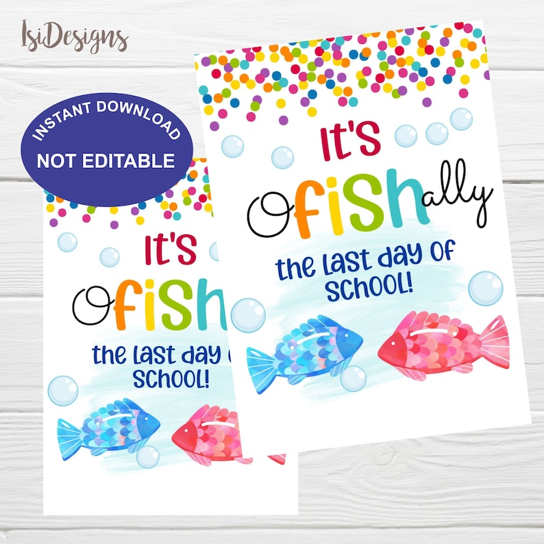 It's O-fish-ally Summer Printable Gift Tags End of School - Etsy