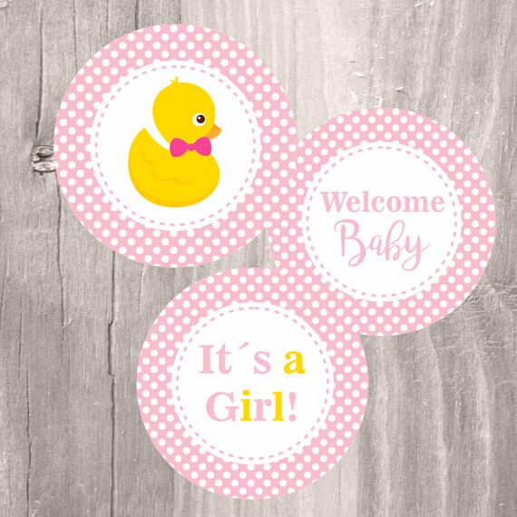 Printable Centerpieces Pink And Yellow Duck Baby Shower