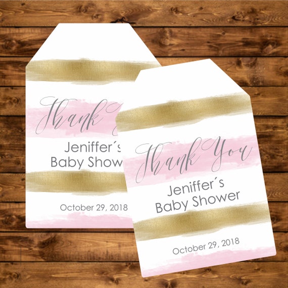 Blush and gold youngster shower prefer tags, tailored tags photograph regarding Printable Baby Shower Gift Tags identified as Blush and gold little one shower prefer tags, customized tags