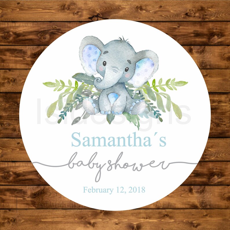 Elephant Favor Tags Personalized Labels for Baby Shower Etsy