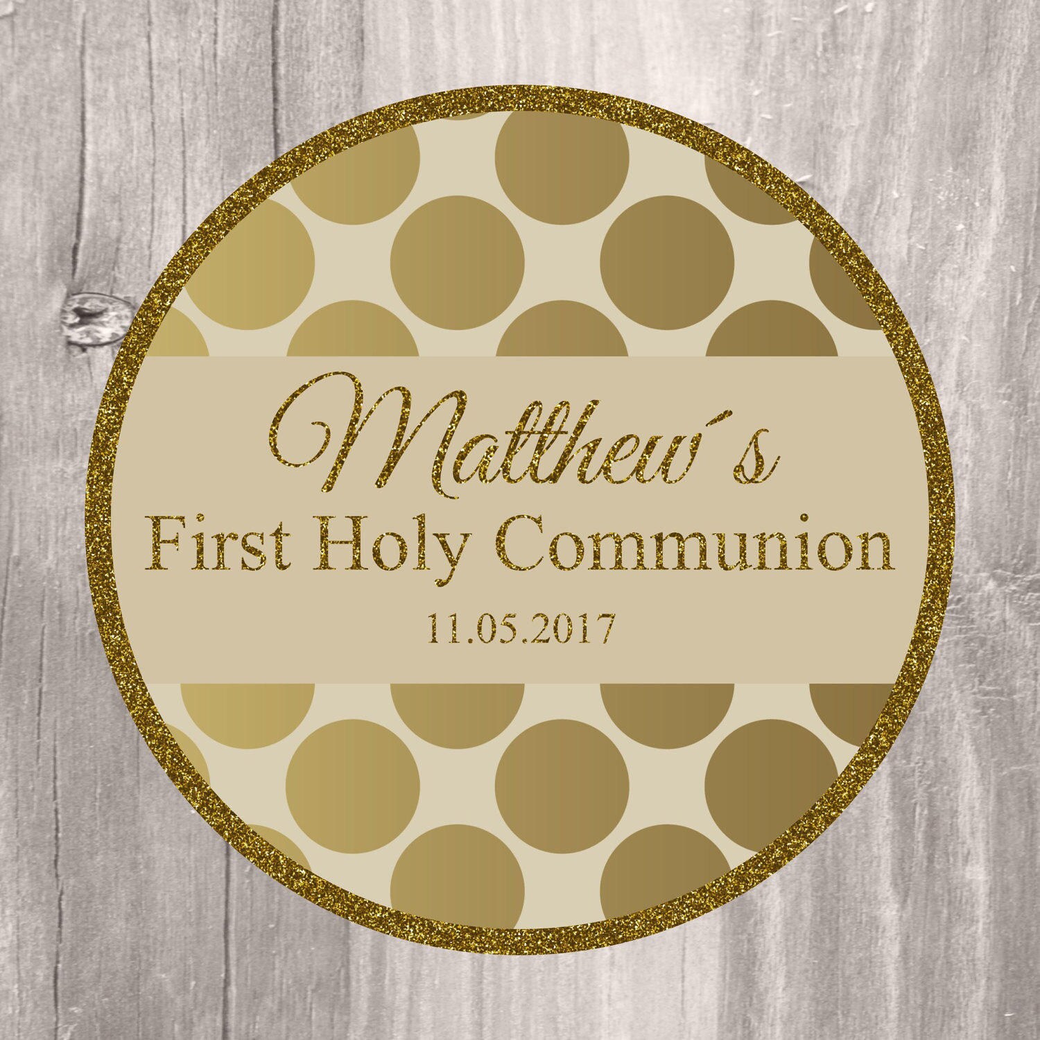 First Holy Communion Favor Tags Personalized Gold First Holy | Etsy