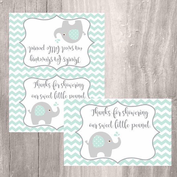 Elephant Treat Bag Toppers Printable Mint Green Elpahnt Baby | Etsy