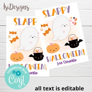 Slappy Halloween Tags, Editable Slap Bracelets Gift Tags, Non-Candy Halloween, Classroom Halloween Gift Ideas, Halloween Birthday Favor Tags