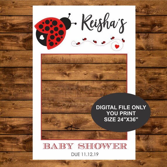 Ladybug Photo Booth Frame Baby Shower Selfie Frame Birthday