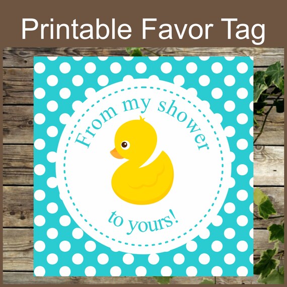 Ducky Favor Tag, Instant Download, Printable Baby Shower ...