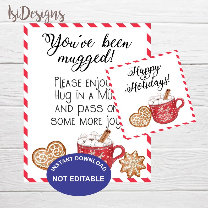 You ve Been Mugged Printable Christmas Set Instant Etsy