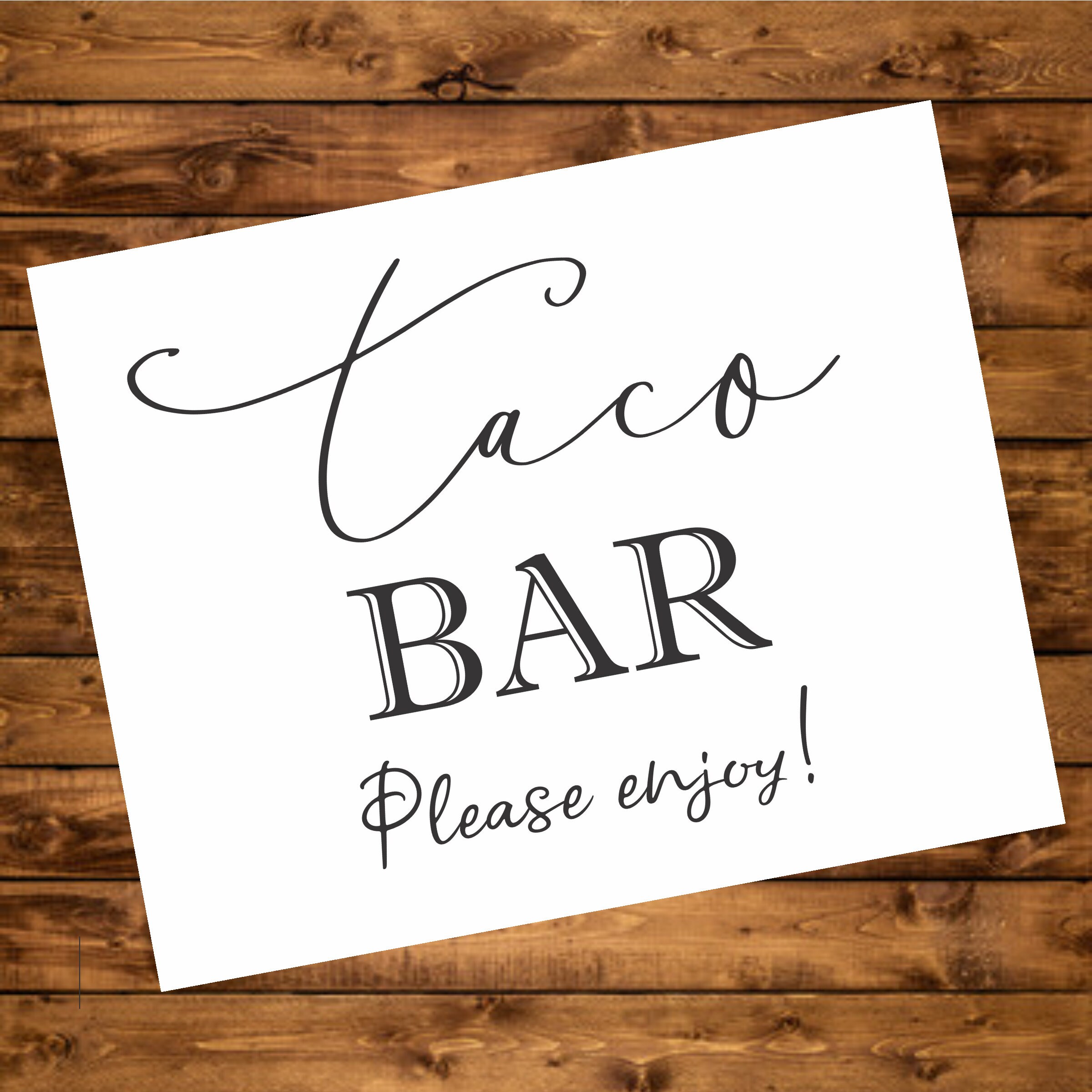 Taco Bar Printable Sign Instant Download Table Sign Mexican | Etsy