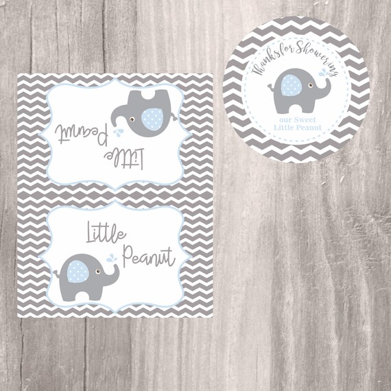 Find and follow posts tagged elephant baby shower on tumblr. Elephant Favor Tags and Treat Bag Toppers, Blue Little ...