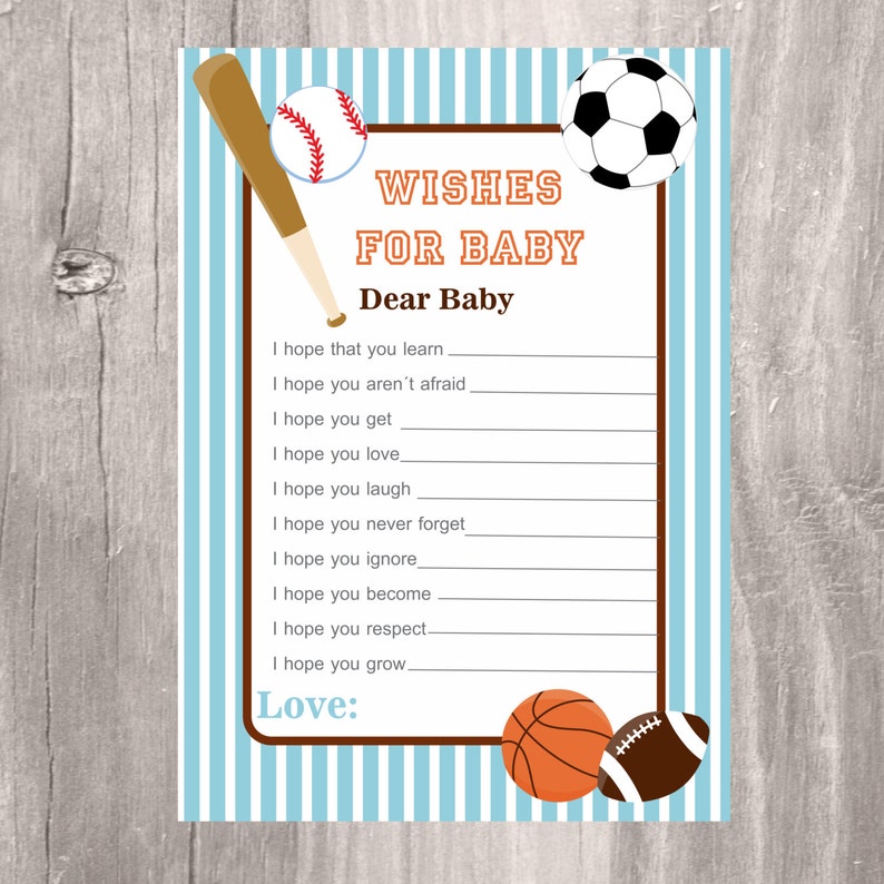 Sports Baby Shower Games Pack with Six Printable Games Etsy