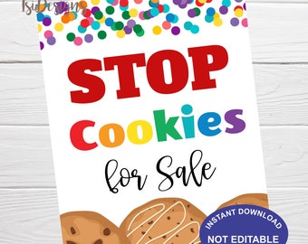 Cookies for Sale Printable Sign, Instant Download, Cookie Booth Poster, Fundraiser Cookies Sale, Marketing Printable Sign