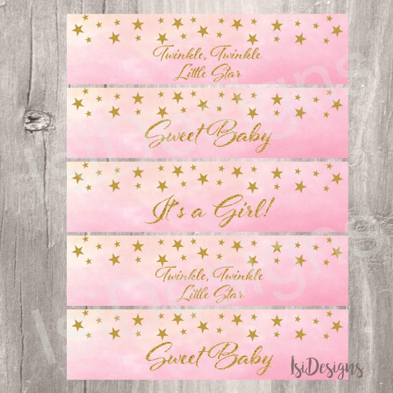 Twinkle Twinkle Minor Star Drinking water Bottle Labels, Instantaneous picture regarding Free Printable Water Bottle Labels for Baby Shower referred to as Twinkle Twinkle Minor Star H2o Bottle Labels, Fast