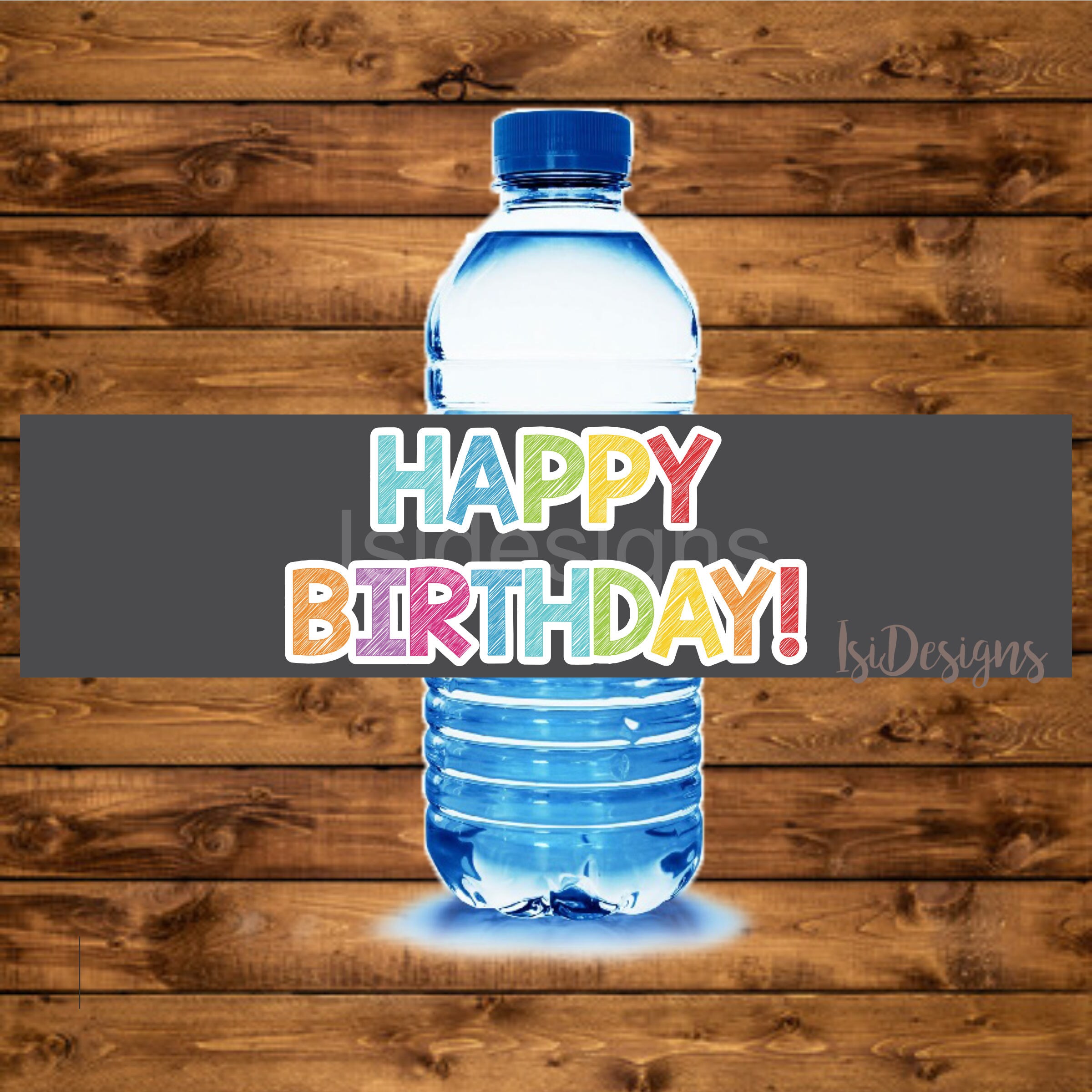 Birthday Water Bottle Label, Chalkboard Printable Happy Birthday Labels for Bottles, Instant Download, Birthday Party Decoration