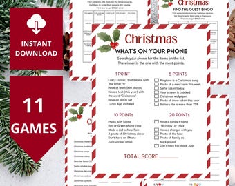 Printable Christmas Games Bundle | Holiday Trivia, Bingo, Word Scramble ...