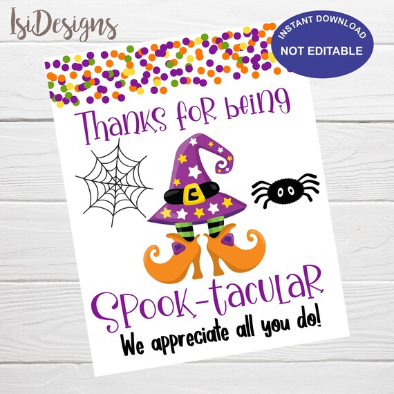 Halloween Appreciation Sign, Teacher Staff PTO/PTA Employee Nurse ...