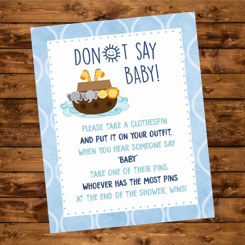 Don't Say Baby Sign Baby Shower Game Printable | Etsy