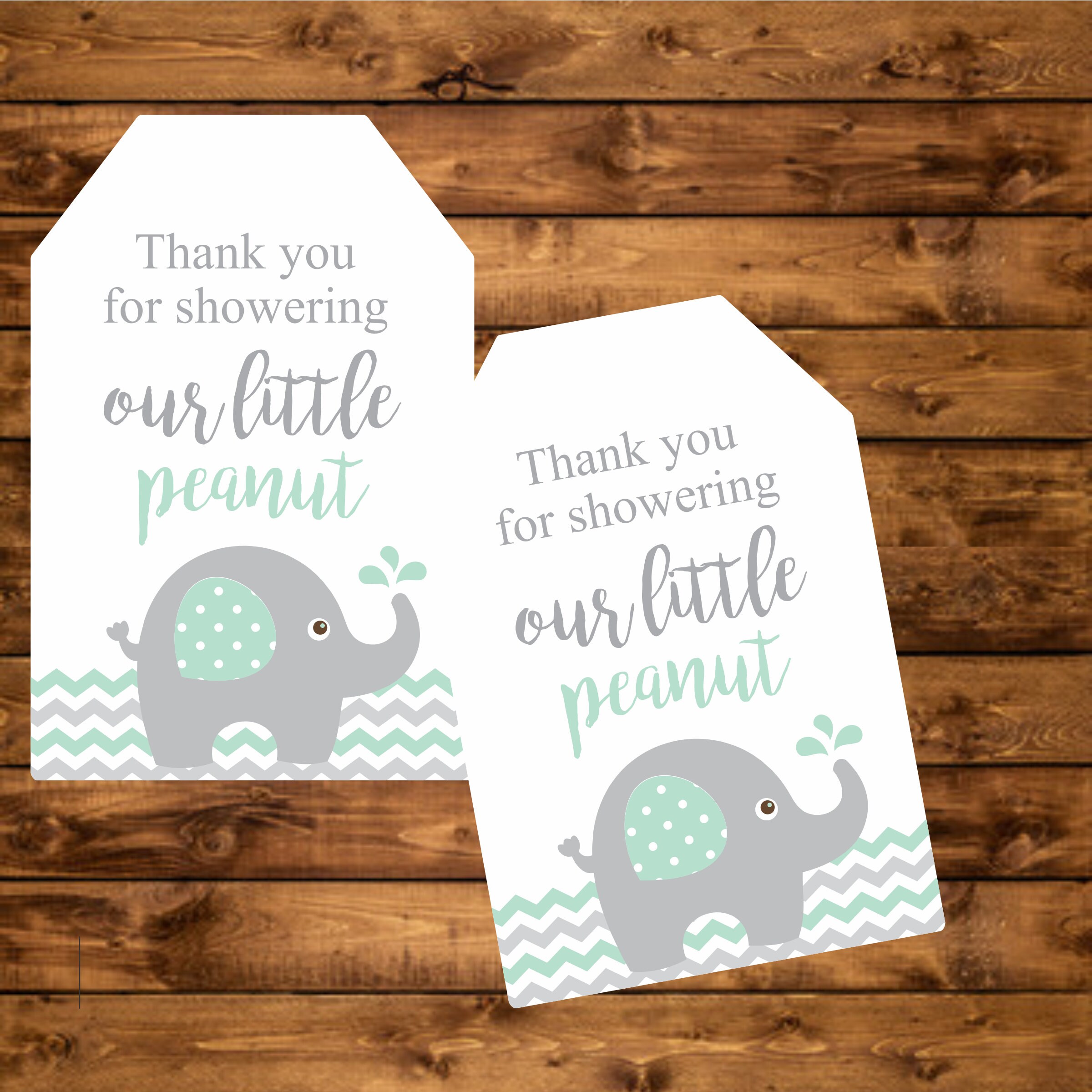 Elephant printable tags Instant Download mint baby shower | Etsy