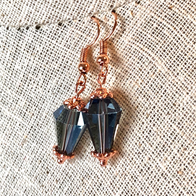 Montana Blue Crystal and Rose Gold Earrings