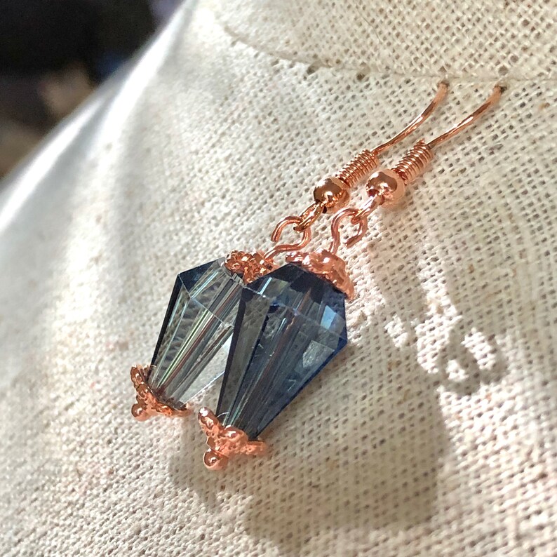 Montana Blue Crystal and Rose Gold Earrings